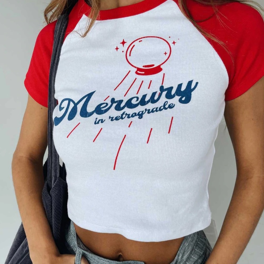 JGR & STN (Princess Polly) Mercury in Retrograde Crop Tee